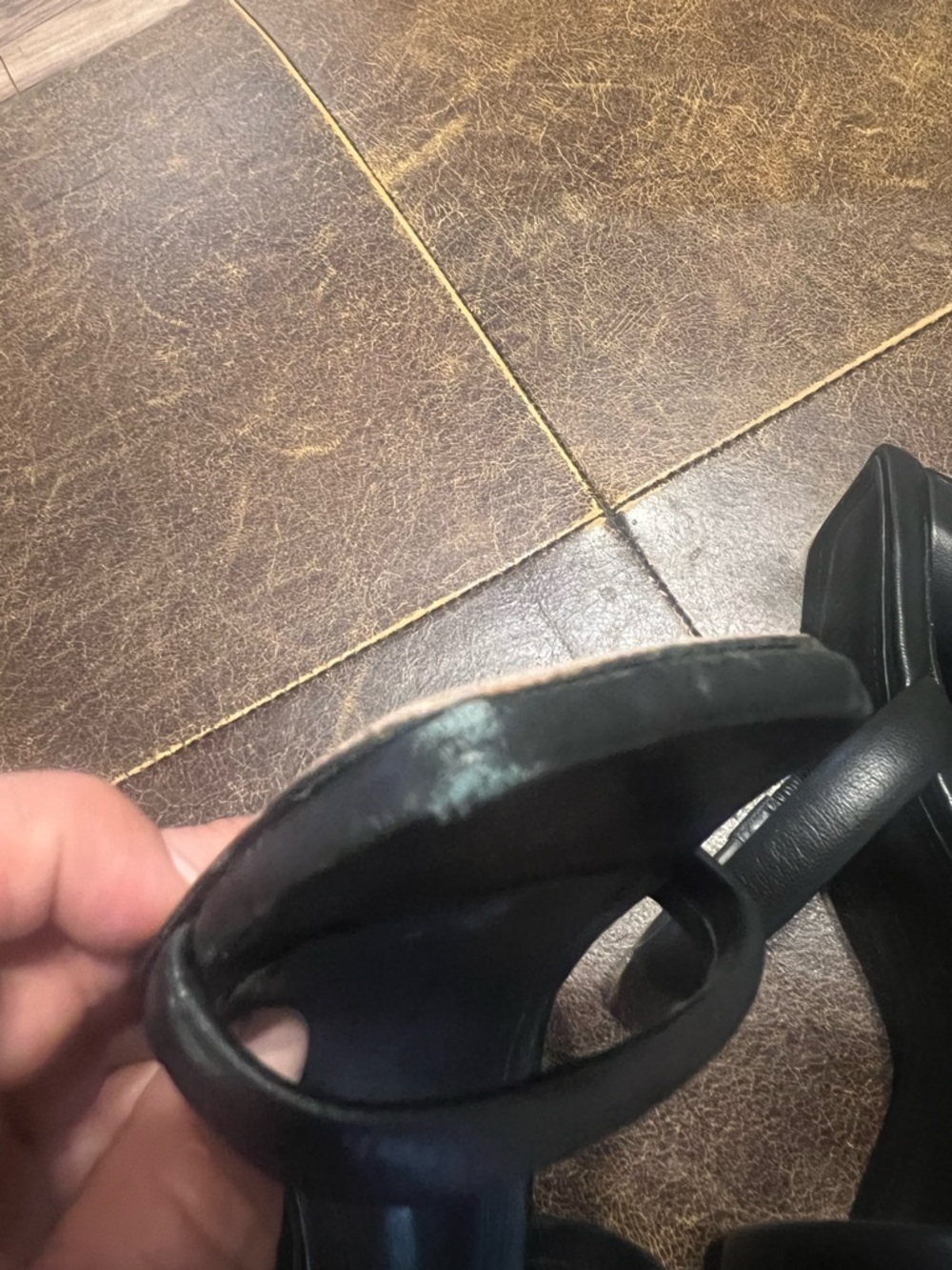 Schutz Ully Black Leather Square Toe Block Heel Sandals 7.5 Minimalist 90s - Picture 8 of 10